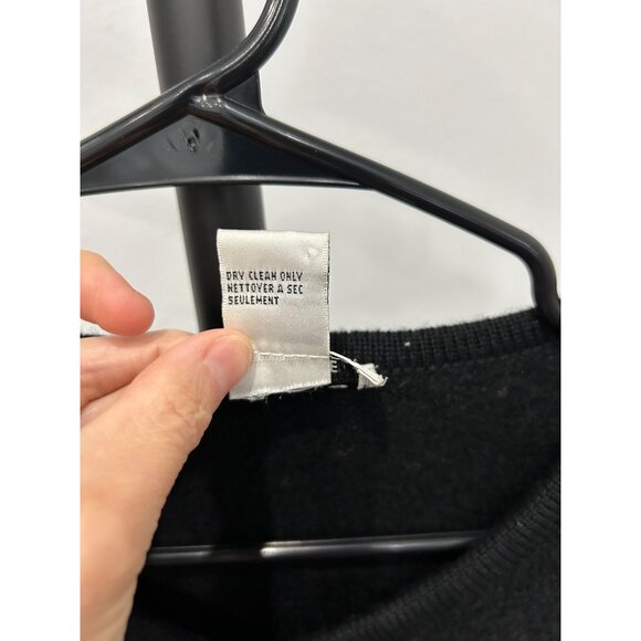 Vintage 90s Talbots Petites Black Wool Blend Zip Up Sweater Jacket Sz LP - Picture 6 of 8